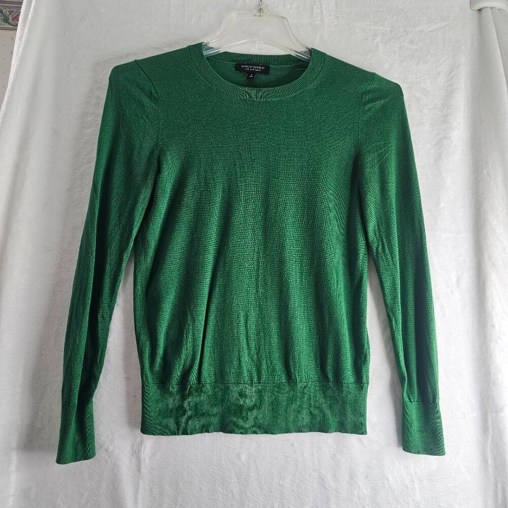 Banana Republic Green Silk Cashmere Sweater Small Crew-Neck Women Winter Pullove
